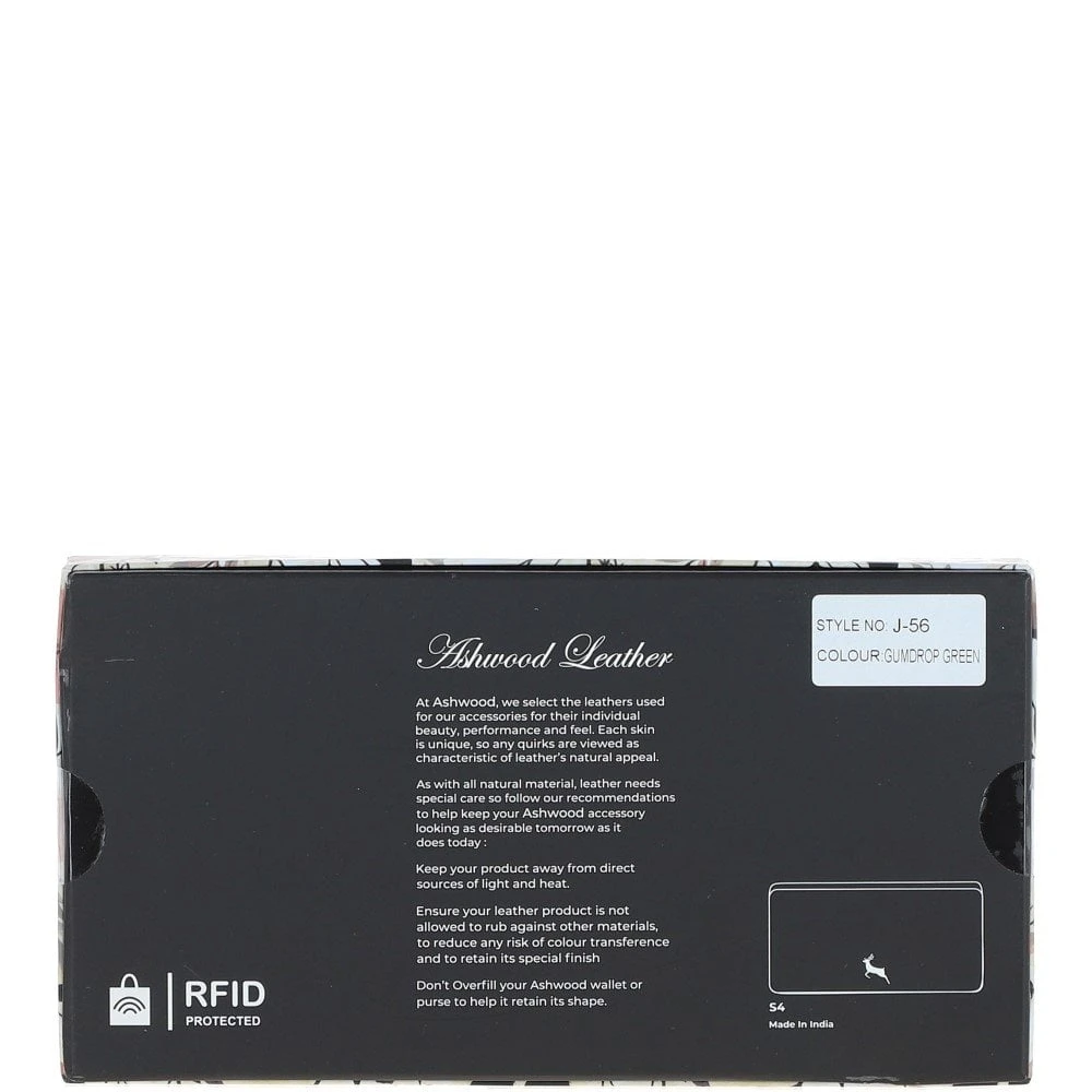 12 Card RFID Protected Leather Purse Gumdrop Green: J-56 7 12 Card RFID Protected Leather Purse Gumdrop Green: J-56 - Image 5