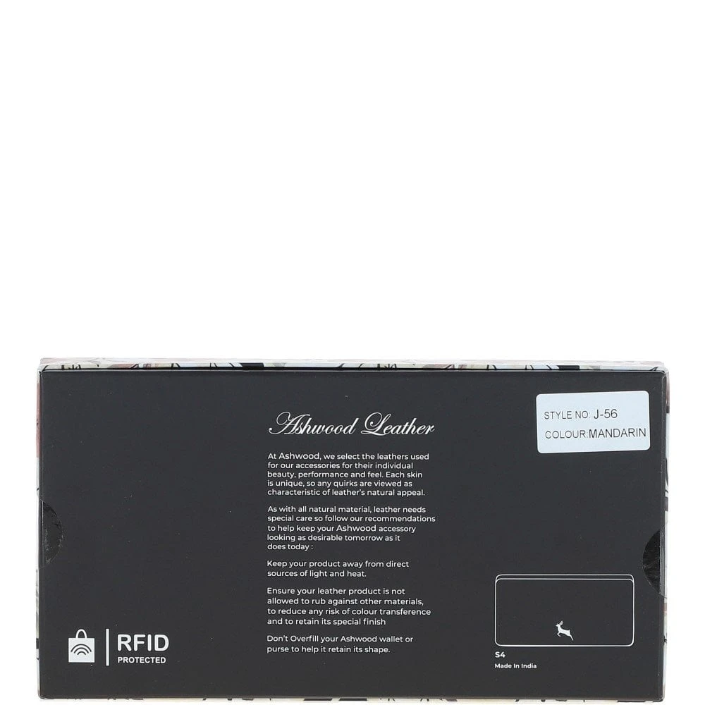 12 Card RFID Protected Leather Purse Mandarin: J-56 7 12 Card RFID Protected Leather Purse Mandarin: J-56 - Image 5