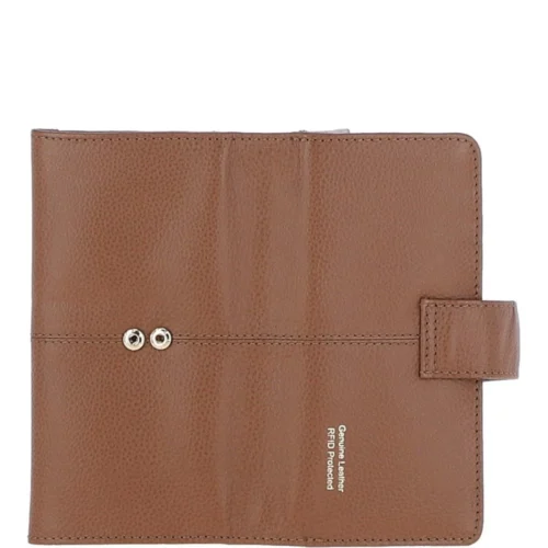 14 Card RFID Protected Large Leather Purse Two Tone Tan: S1 -The Bridge Store 14 card rfid protected large leather purse two tone tan s1 p6708 24544 image