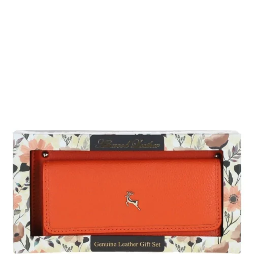 14 Card RFID Protected XL Leather Purse Mandarin: J-54