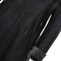 3/4 Hooded Toscana Sheepskin Coat Brown : Malaska -Default Template 2 3 4 hooded toscana sheepskin coat brown malaska p866 3745 image