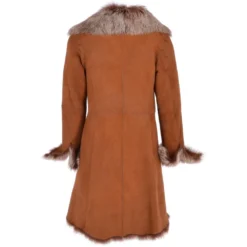 3/4 Length Toscana Suede Leather Coat Tan : Lysa -Default Template 2 3 4 length toscana suede leather coat tan lysa p3724 16120 image