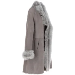 3/4 Length Toscana Suede Leather Coat Topo : 5055 -Default Template 2 3 4 length toscana suede leather coat topo 5055 p6280 22607 image