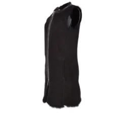 New Products -Default Template 2 3 4 length toscana suede leather gilet black gerel p2566 12047 image