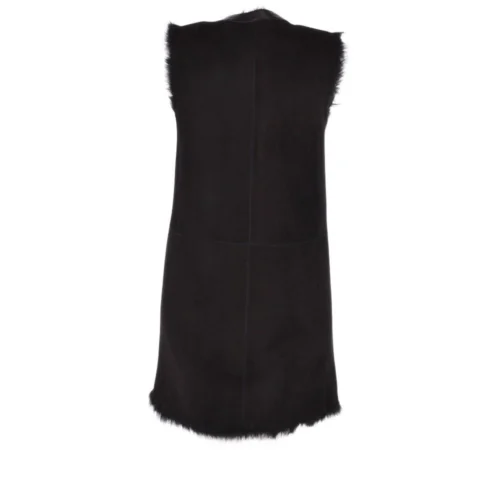 3/4 Length Toscana Suede Leather Gilet Black : Gerel -The Bridge Store 3 4 length toscana suede leather gilet black gerel p2566 12048 image