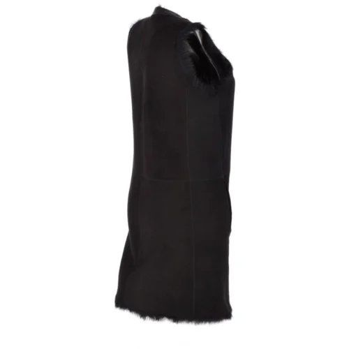 3/4 Length Toscana Suede Leather Gilet Black : Gerel -The Bridge Store 3 4 length toscana suede leather gilet black gerel p2566 12049 image