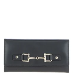 7 Card RFID Protected Large Leather Purse Black: Z-79