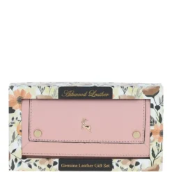 7 Card RFID Protected Large Leather Purse Peach Whip: J-52