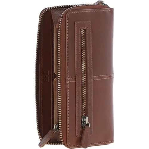 8 Card Zip Around RFID Protected Large Leather Purse Chestnut: T-90 -The Bridge Store 8 card zip around rfid protected large leather purse chestnut t 90 p7529 27196 image