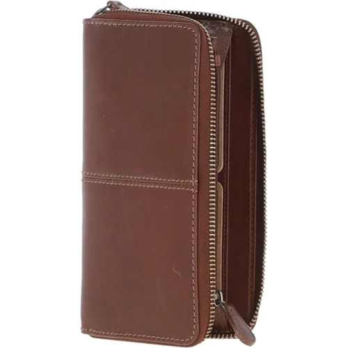 8 Card Zip Around RFID Protected Large Leather Purse Chestnut: T-90 -The Bridge Store 8 card zip around rfid protected large leather purse chestnut t 90 p7529 27198 image