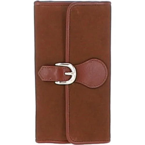 10 Card Suede Leather Purse Tan: S-21