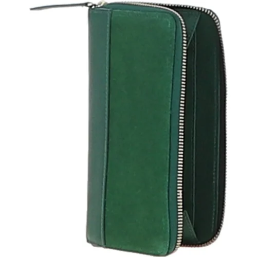 4 Card Zip Around Suede And Leather Purse Green: S-20 13 4 Card Zip Around Suede And Leather Purse Green: S-20 -The Bridge Store ashwood 4 card zip around suede and leather purse green s 20 p6259 22717 image