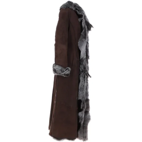 Full Length Toscana Suede Leather Coat Brown: Squisita -The Bridge Store ashwood full length toscana suede leather coat brown squisita p6824 25119 image