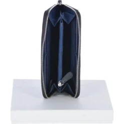 Large Leather Zip Around Note And Coin Purse Black : Ash-12