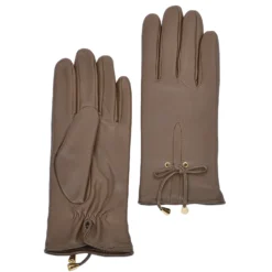 Leather Gloves Taupe : 055