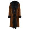 Long Length Toscana Suede Leather Coat Whisky/blk : Alaska -Default Template 2 ashwood long length toscana suede leather coat whisky blk alaska p868 3762 image