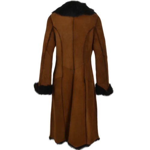 Long Length Toscana Suede Leather Coat Whisky/blk : Alaska 9 Long Length Toscana Suede Leather Coat Whisky/blk : Alaska -The Bridge Store ashwood long length toscana suede leather coat whisky blk alaska p868 3764 image