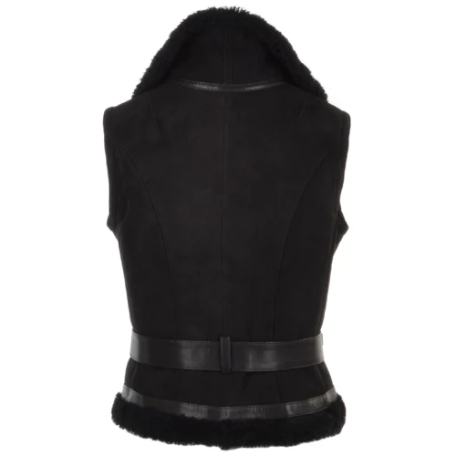 Shearling Leather And Suede Biker Gilet Black/suede : Indiana 9 Shearling Leather And Suede Biker Gilet Black/suede : Indiana -The Bridge Store ashwood shearling leather and suede biker gilet black suede indiana p1531 6856 image