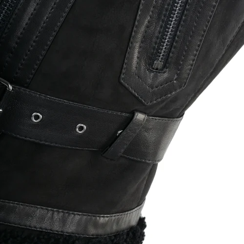 Shearling Leather And Suede Biker Gilet Black/suede : Indiana 10 Shearling Leather And Suede Biker Gilet Black/suede : Indiana -The Bridge Store ashwood shearling leather and suede biker gilet black suede indiana p1531 6857 image