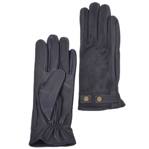 Suede And Leather Gloves Navy : 327