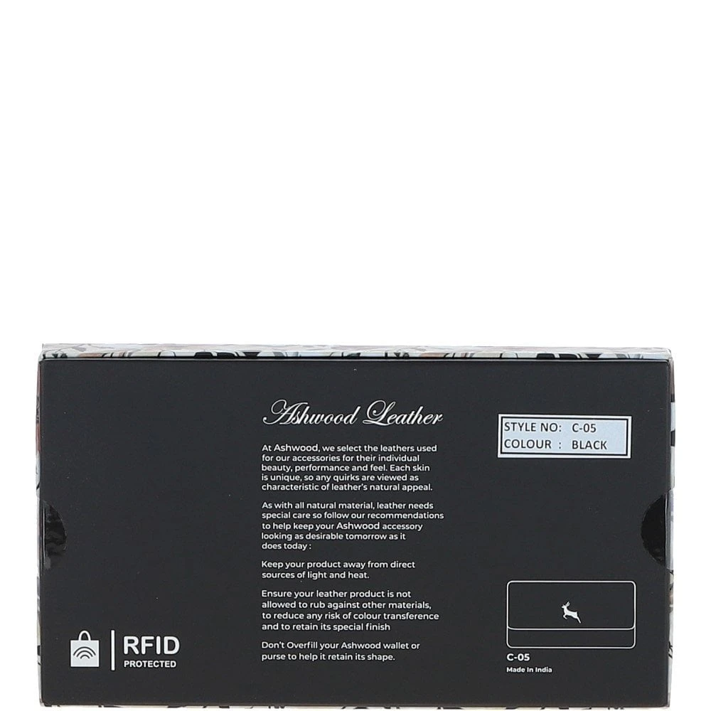 Womens Croc 7 Card Large Leather Purse Black: C-05 7 Womens Croc 7 Card Large Leather Purse Black: C-05 - Image 5