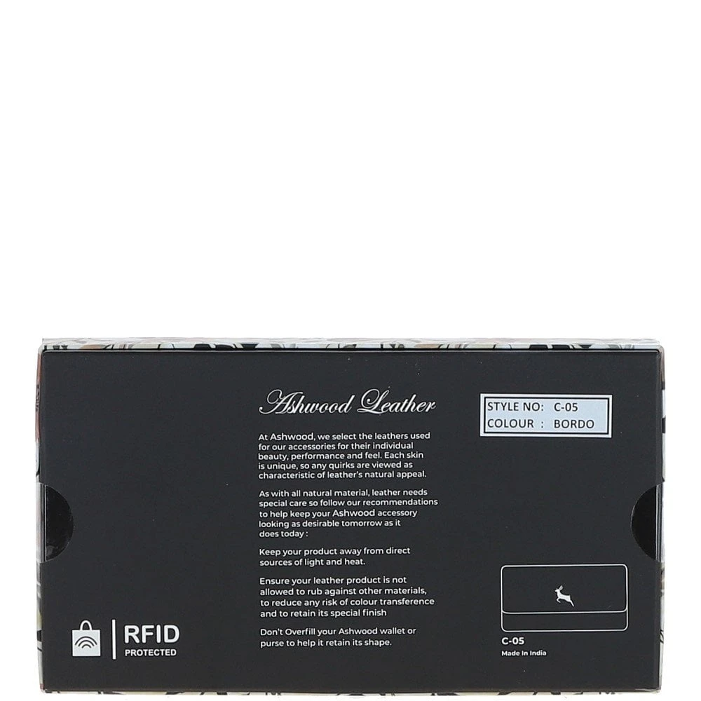 Womens Croc 7 Card Large Leather Purse Bordeaux: C-05 7 Womens Croc 7 Card Large Leather Purse Bordeaux: C-05 - Image 5