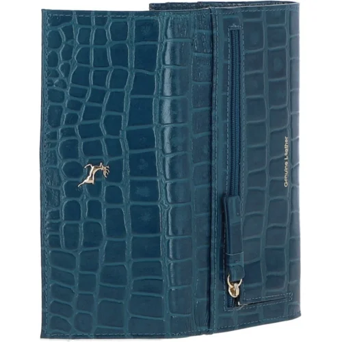 Womens Croc 7 Card Large Leather Purse Teal: C-05 12 Womens Croc 7 Card Large Leather Purse Teal: C-05 -The Bridge Store ashwood womens croc 7 card large leather purse teal c 05 p5999 21423 image