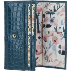 Womens Croc 7 Card Large Leather Purse Teal: C-05 -Default Template 2 ashwood womens croc 7 card large leather purse teal c 05 p5999 21425 image