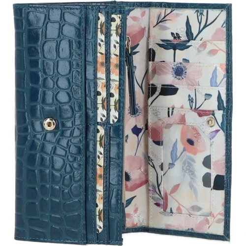 Womens Croc 7 Card Large Leather Purse Teal: C-05 14 Womens Croc 7 Card Large Leather Purse Teal: C-05 -The Bridge Store ashwood womens croc 7 card large leather purse teal c 05 p5999 21425 image