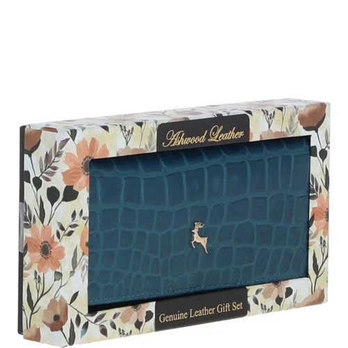 Womens Croc 7 Card Large Leather Purse Teal: C-05 15 Womens Croc 7 Card Large Leather Purse Teal: C-05 -The Bridge Store ashwood womens croc 7 card large leather purse teal c 05 p5999 21426 image