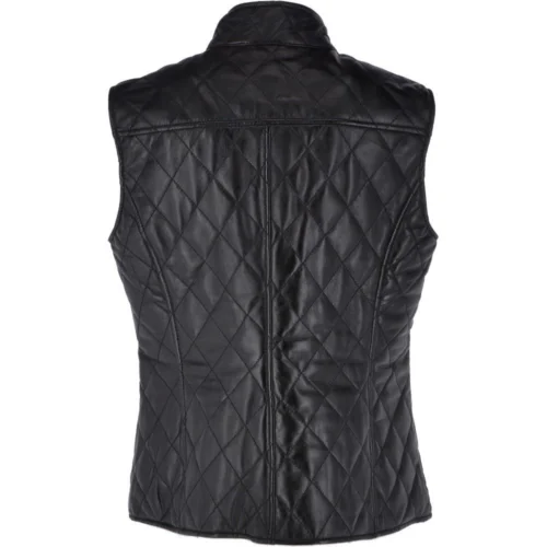 Diamond Quilted Leather Gilet Black : Hampton -The Bridge Store diamond quilted leather gilet black hampton p2592 11451 image