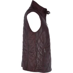 Diamond Quilted Leather Gilet Burgundy : Hampton -Default Template 2 diamond quilted leather gilet burgundy hampton p2593 11448 image