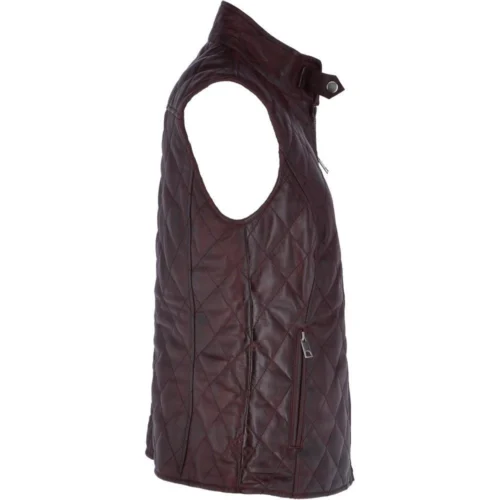 Diamond Quilted Leather Gilet Burgundy : Hampton 9 Diamond Quilted Leather Gilet Burgundy : Hampton -The Bridge Store diamond quilted leather gilet burgundy hampton p2593 11448 image