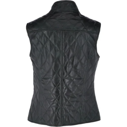 Diamond Quilted Leather Gilet Green : Hampton -The Bridge Store diamond quilted leather gilet green hampton p2595 11456 image