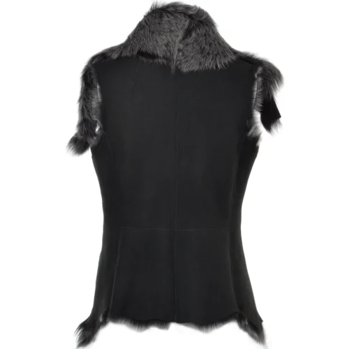 Double Collar Suede Leather Gilet Black/brissa : Pegasus -The Bridge Store double collar suede leather gilet black brissa pegasus p1533 6861 image
