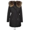 Hooded Fox Fur Parka With Detachable Raccoon Fur Trim Lining Black : Braemar -Default Template 2 hooded fox fur parka with detachable raccoon fur trim lining black braemar p1440 6515 image