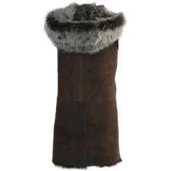 Hooded Long Suede Toscana Gilet Brown : Mariana -Default Template 2 hooded long suede toscana gilet brown mariana p1308 5695 image