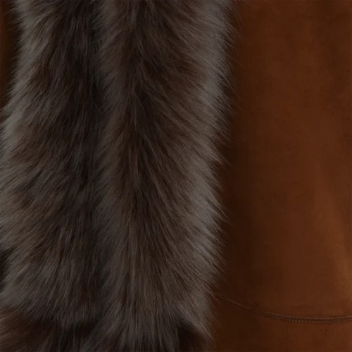 Hooded Long Suede Toscana Gilet Whisky: Mariana -The Bridge Store hooded long suede toscana gilet whisky mariana p1353 5829 image