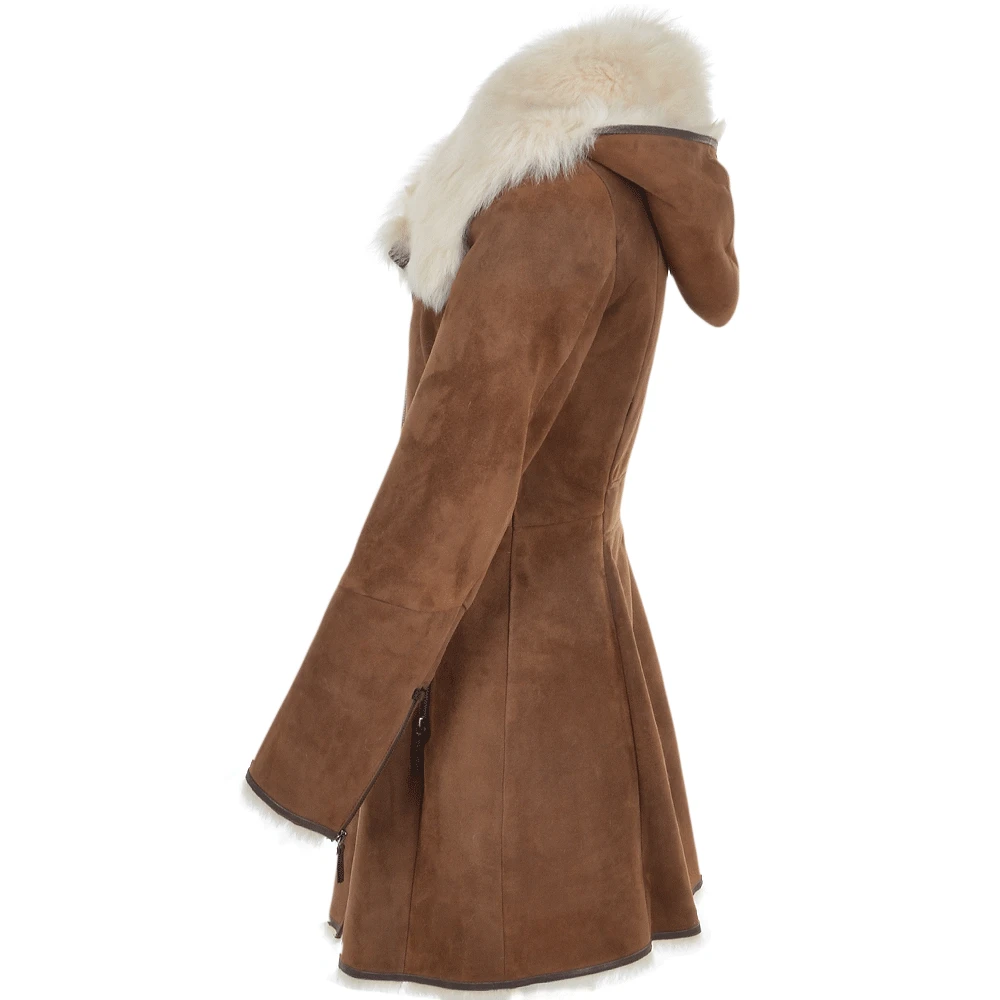 Hooded Toscana Coat Brown : Lyonesse 4 Hooded Toscana Coat Brown : Lyonesse - Image 2