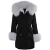 Hooded Toscana Tipped Fur Parka With Detachable Fur Trim Lining Black/white : Kaylee -Default Template 2 hooded toscana tipped fur parka with detachable fur trim lining black white kaylee p1432 6245 image