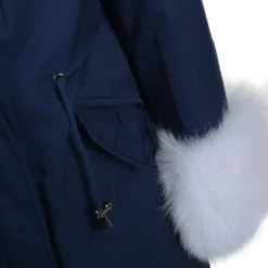 Hooded Toscana Tipped Fur Parka With Detachable Fur Trim Lining Blue/white : Kaylee -Default Template 2 hooded toscana tipped fur parka with detachable fur trim lining blue white kaylee p1433 6210 image