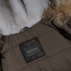 Hooded Toscana Tipped Military Parka With Detachable Fur Trim Lining Khaki Green/ Brown : Kaylee -Default Template 2 hooded toscana tipped military parka with detachable fur trim lining khaki green brown kaylee p1430 6256 image