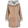 Ladies Hooded Sheepskin Coat Tan : Amber -Default Template 2 ladies hooded sheepskin coat tan amber p3021 13305 image