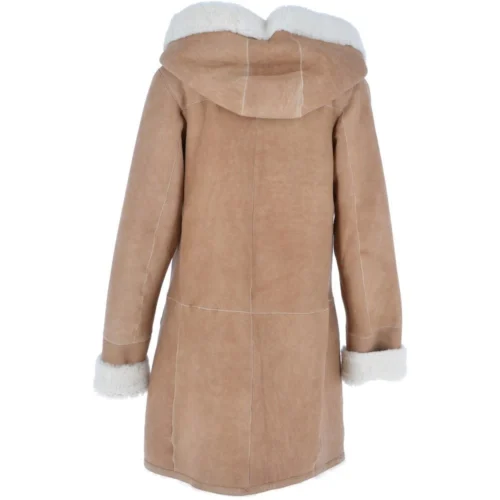 Ladies Hooded Sheepskin Coat Tan : Amber 8 Ladies Hooded Sheepskin Coat Tan : Amber -The Bridge Store ladies hooded sheepskin coat tan amber p3021 13307 image