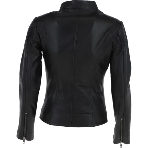 Ladies Leather Biker Jacket Black : Enya -The Bridge Store ladies leather biker jacket black enya p3965 17036 image