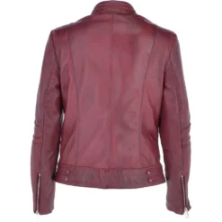 Ladies Leather Biker Jacket Bordeaux : Lillian -Default Template 2 ladies leather biker jacket bordeaux lillian p3414 14922 image