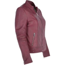 Ladies Leather Biker Jacket Bordeaux : Lillian -Default Template 2 ladies leather biker jacket bordeaux lillian p3414 14923 image