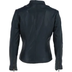 Ladies Leather Biker Jacket Navy : Enya -Default Template 2 ladies leather biker jacket navy enya p3967 17044 image