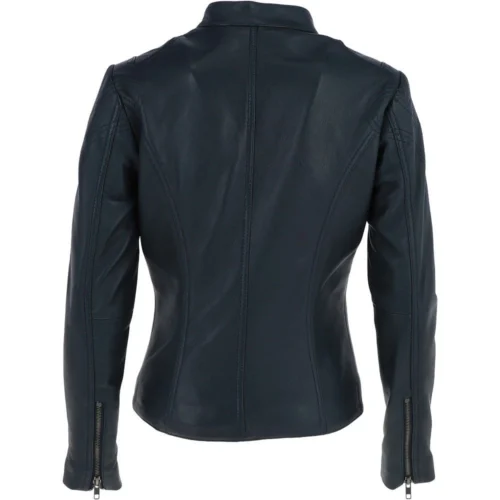 Ladies Leather Biker Jacket Navy : Enya 8 Ladies Leather Biker Jacket Navy : Enya -The Bridge Store ladies leather biker jacket navy enya p3967 17044 image