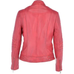 Ladies Leather Biker Jacket Raspberry : Lillian -Default Template 2 ladies leather biker jacket raspberry lillian p3415 14926 image